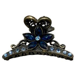 elegant floral metal hair clip blue heart butterfly blue embellished blue READ